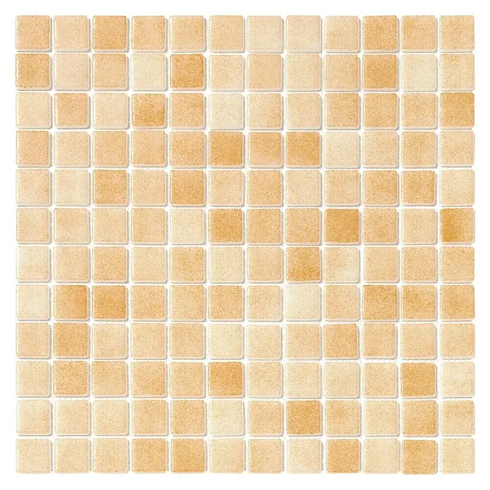 Malla mosaico antideslizante - 31,6 x 31,6 cm, Marrón claro - Baldosa de mosaico de cerámica beige, perfecta para cocinas o baños. El diseño cuadrado agrega un toque elegante a cualquier espacio.