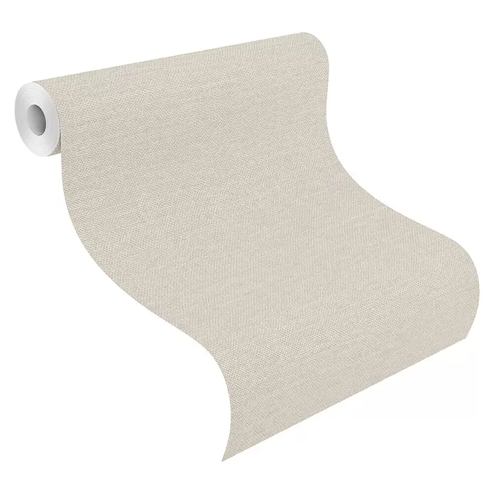 Rasch Color your life Vliestapete Uni-Struktur - Greige, Uni, 10,05 x 0,53 m - Helle, strukturierte Tapetenrolle, die sich abrollt.
