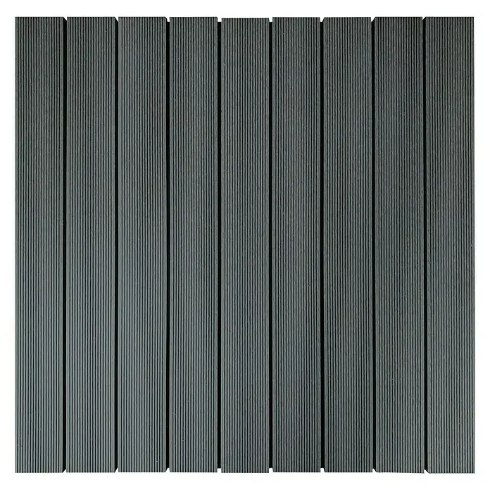 Dioco Loseta de WPC - Antracita, An x L: 90 x 90 cm, 1 ud. - Tablones de terraza de composite gris para uso exterior, perfectos para balcones o jardines.