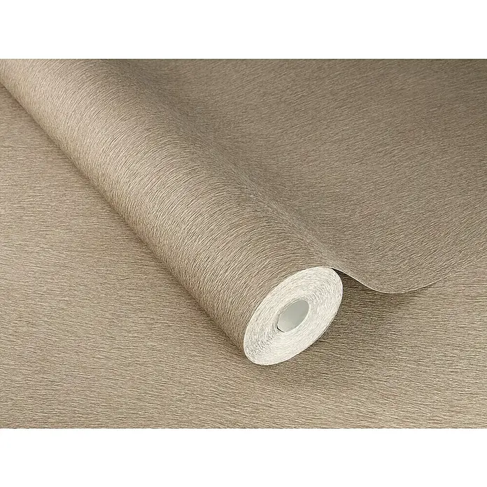 Rasch African Queen III Vliestapete Felloptik - Hellbraun, Uni, 10,05 x 0,53 m - Nahaufnahme einer Rolle beiger Tapete mit feiner Textur, ideal für stilvolle Wandgestaltung und Inneneinrichtung.