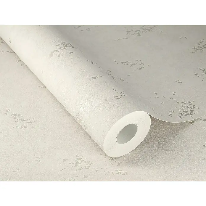 Rasch Color your life Vliestapete Uni-Struktur - Sand, Steinoptik, 10,05 x 0,53 m - Nahaufnahme einer Rolle Betonoptik-Tapete, die eine moderne und stilvolle Wandgestaltung für jeden Raum bietet.