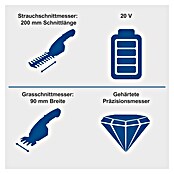 Scheppach IXES 20V Akku-Gras- & Strauchschere C-HTGS200-X (Li-Ionen, Ohne Akku, Schwertbreite: 90 mm) | BAUHAUS