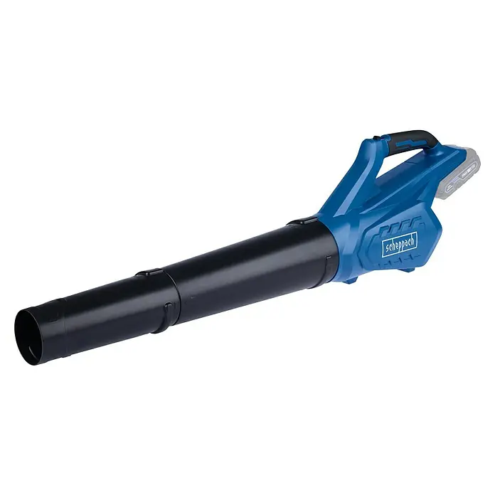 Scheppach IXES 20V Akku-Laubbläser C-BL700-X - Ohne Akku, Blasgeschwindigkeit: 115 km/h, Blasleistung: 516 m³/h - Akkubläser von Scheppach, blau und schwarz. Ideal zum Entfernen von Laub und Schmutz im Garten oder auf der Terrasse.