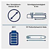 Scheppach IXES 20V Akku-Kettensäge C-CS254-X (20 V, Li-Ionen, Ohne Akku, Schwertlänge: 25,4 cm) | BAUHAUS