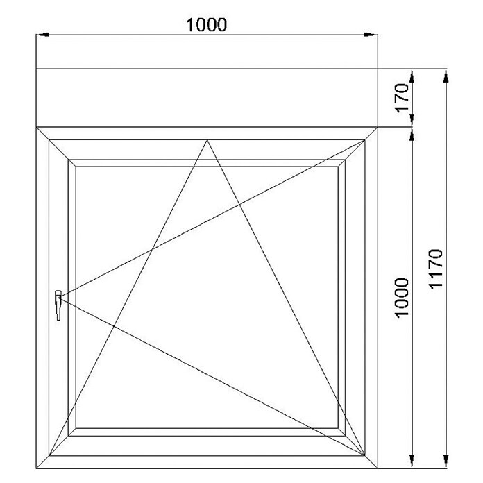 Solid Elements Kunststofffenster (100 x 117 cm, DIN Anschlag: Rechts, Weiß, Integrierter Aufsatzrollladen) | BAUHAUS