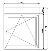 Solid Elements Kunststofffenster (100 x 117 cm, DIN Anschlag: Rechts, Weiß, Integrierter Aufsatzrollladen) | BAUHAUS