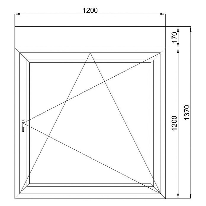 Solid Elements Kunststofffenster (120 x 137 cm, DIN Anschlag: Rechts, Weiß, Integrierter Aufsatzrollladen) | BAUHAUS