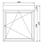 Solid Elements Kunststofffenster (120 x 137 cm, DIN Anschlag: Rechts, Weiß, Integrierter Aufsatzrollladen) | BAUHAUS