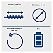 Scheppach IXES 20V Akku-Heckenschere C-HT570-X (20 V, Li-Ionen, Ohne Akku, Schnittlänge: 51 cm) | BAUHAUS