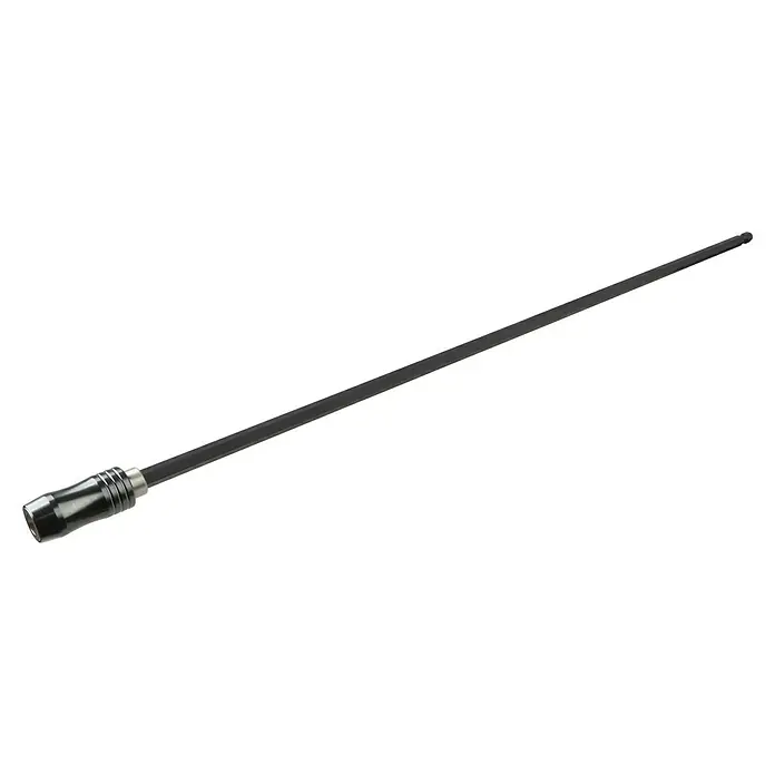 Wolfcraft Bithalter - Länge: 450 mm - Ein schwarzer Reinigungsstab mit einem Griff und einer langen, geraden Stange.