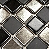 Mosaikfliese Quadrat TRS BLS (32,6 x 30 cm, Schwarz/Silber, Matt)