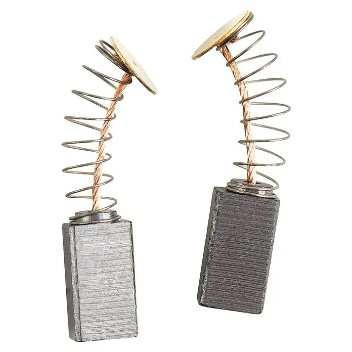 Scheppach Kohlebürsten - Passend für: Scheppach Wand- & Deckenschleifer DS, 2 Stk. - Zwei Kohlebürsten mit Spiralfeder und Anschlussfahne für Elektromotoren.