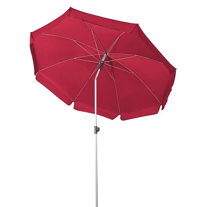 Doppler Active Marktschirm rundBordeaux, Durchmesser Bespannung: 200 cm - Roter Sonnenschirm mit Stahlrahmen, ideal für den Garten oder die Terrasse. Schützt zuverlässig vor Sonne und bietet angenehmen Schatten.