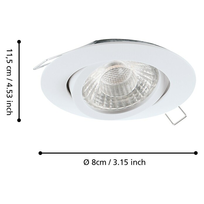 Eglo Set okroglih LED vgradnih svetilk Tedo 1  (4,8 W, Bela, Toplo bela) | 3065 - Einbauleuchten Komplettset | CACK - Downlights | CAC - Indoorleuchten | CA - Beleuchtung | C - Elektro | BAUHAUS