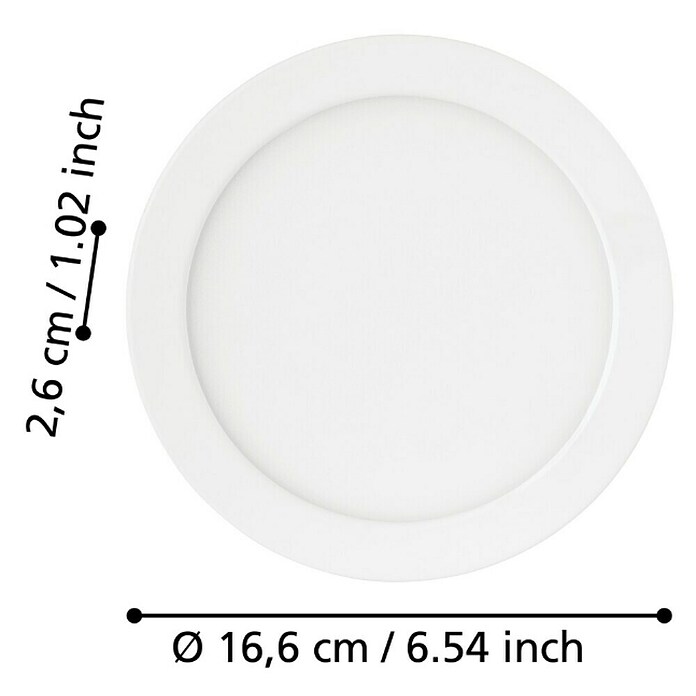 Eglo Fueva 5 LED okrogla vgradna svetilka  (11 W, Nevtralno bela, Ø x V: 16,6 x 2,5 cm) | Vgradni žarometi | Reflektorji in žarometi | Svetila | Elektro in svetila | Izdelki | BAUHAUS