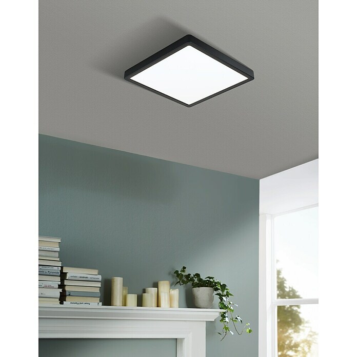 Eglo Led-plafondlamp FUEVA 5 (l x b x h: 28,5 x 28,5 x 2,8 cm, Zwart) | BAUHAUS