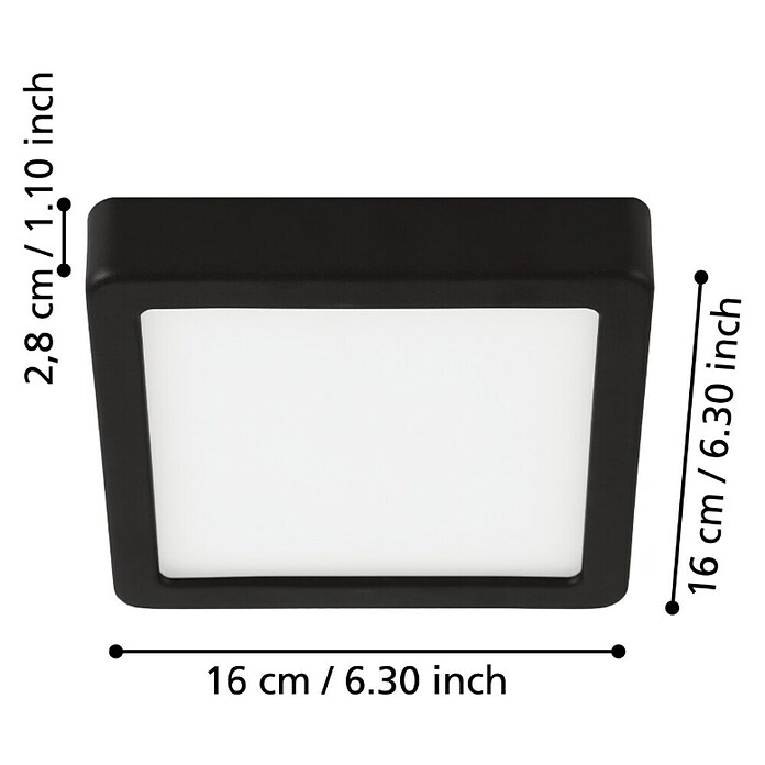 Eglo Led-plafondlamp FUEVA 5 (l x b x h: 16 x 16 x 2,5 cm) | BAUHAUS