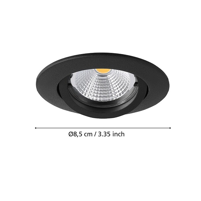Eglo Led-inbouwspotset TEDO 1 (14,4 W, Zwart, Warm wit) | BAUHAUS