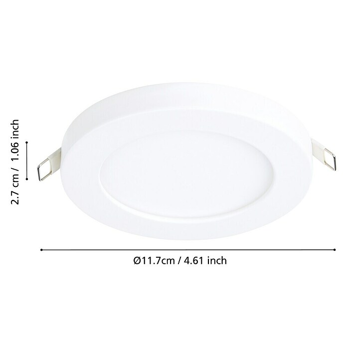 Eglo Led-inbouwverlichting FUEVA FLEX (5,5 W, Wit, Warm wit) | BAUHAUS