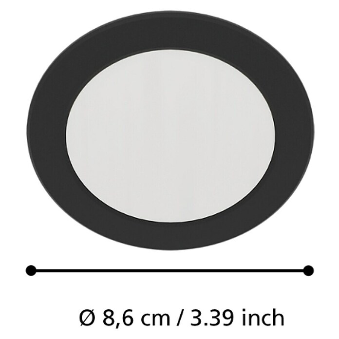 Eglo Set okroglih LED vgradnih svetilk Calogne  (3 W, Ø x V: 8,6 x 4 cm, Črna) | Vgradni žarometi | Reflektorji in žarometi | Svetila | Elektro in svetila | Izdelki | BAUHAUS