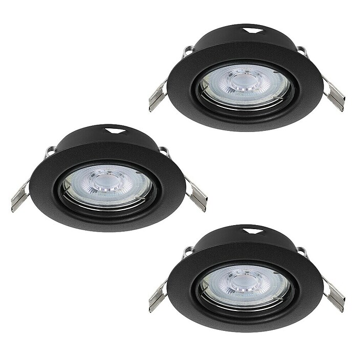 Eglo Set vgradnih svetilk Mazuby  (5 W, Črna, Toplo bela) | Vgradni žarometi | Reflektorji in žarometi | Svetila | Elektro in svetila | Izdelki | BAUHAUS