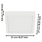 Eglo Led-plafondlamp FUEVA (l x b x h: 21 x 21 x 2,8 cm, Wit) | BAUHAUS