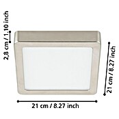 Eglo Led-plafondlamp FUEVA (l x b x h: 21 x 21 x 2,8 cm, Grijs) | BAUHAUS