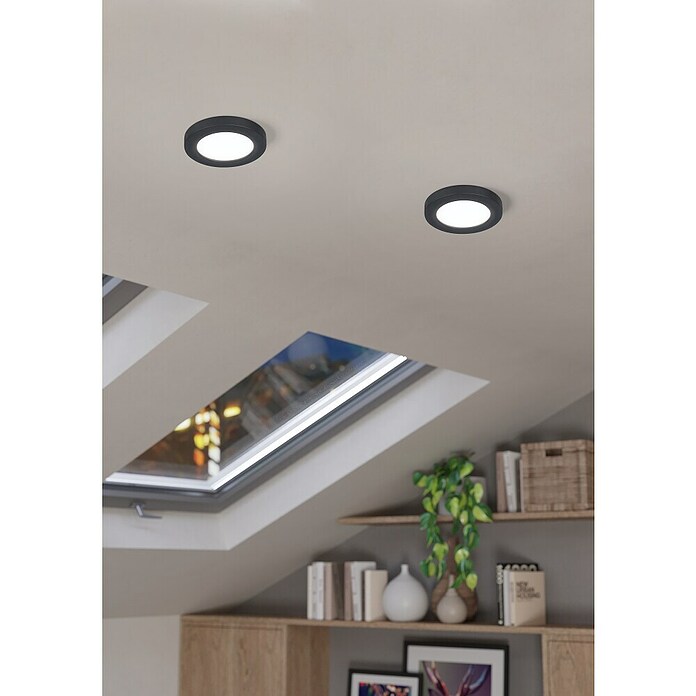Eglo LED okrogla vgradna svetilka Fueva Flex  (5,5 W, Ø x V: 11,7 x 0,2 cm, Črna, Nevtralno bela) | Vgradni žarometi | Reflektorji in žarometi | Svetila | Elektro in svetila | Izdelki | BAUHAUS