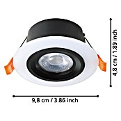 Eglo Led-inbouwspot CALONGE (Warm wit, Diameter: 10 cm, 3 st., Zwart / Wit) | BAUHAUS