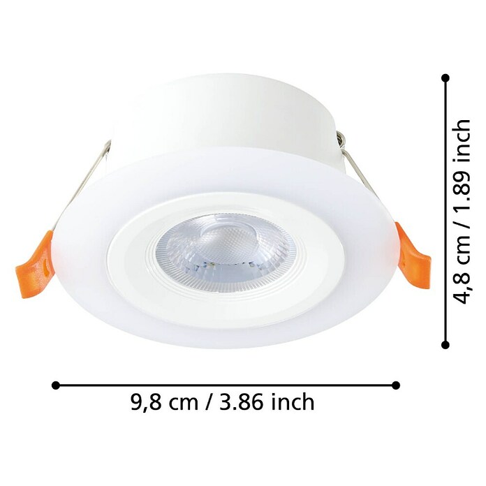 Eglo Led-inbouwspot CALONGE (Warm wit, Diameter: 10 cm, 1 st., Wit) | BAUHAUS