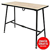 Rikta Banco de trabajo (L x An: 100,5 x 50,6 cm, Altura de trabajo: 84 cm, Carga soportada: 150 kg, Negro/natural) | BAUHAUS