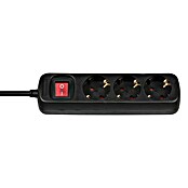 Brennenstuhl Steckdosenleiste H05VV-F 3G1,5 (Anzahl Steckdosen Schuko: 3 Stk., Mit Schalter, Kabellänge: 1,4 m, Schwarz, IP20) | BAUHAUS