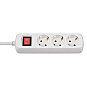 Brennenstuhl Steckdosenleiste H05VV-F 3G1,5 (Anzahl Steckdosen Schuko: 3 Stk., Mit Schalter, Kabellänge: 1,4 m, Weiß, IP20) | BAUHAUS