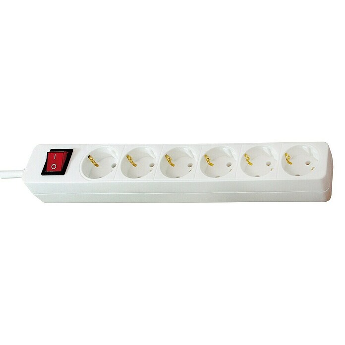 Brennenstuhl Steckdosenleiste H05VV-F 3G1,5 (Weiß, IP20, Anzahl Steckdosen Schuko: 6 Stk., Mit Schalter, Kabellänge: 3 m) | BAUHAUS