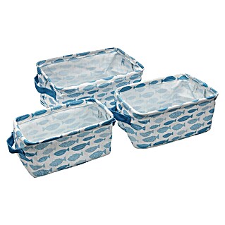 Juego de cestas Aqua (L x An x Al: 18 x 28 x 14 cm, Azul, 3 pzs.)