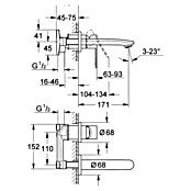 Grohe Eurostyle Cosmopolitan Waschtischarmatur (Wandmontage, Chrom, Glänzend) | BAUHAUS