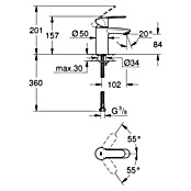 Grohe Eurostyle Cosmopolitan Waschtischarmatur S-Size (Chrom, Glänzend, Ohne Zugstange, Mit Durchflussmengenbegrenzung) | BAUHAUS