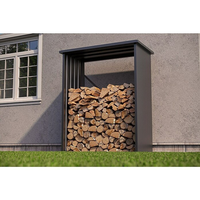 Gardol Kaminholzregal (160 x 90 x 200 cm, Stahl, Anthrazit) | BAUHAUS