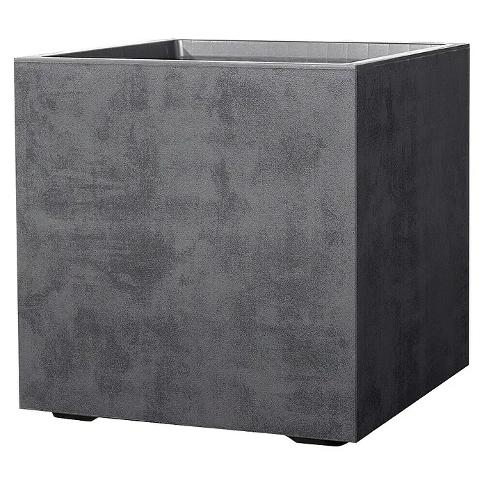 Deroma Millennium Pflanzkasten - Außenmaß (L x B x H): 49 x 49 x 49 cm, Kunststoff, Anthrazit - Moderner, grauer Pflanzkasten in Würfelform. Ideal für Innen- und Außenbereiche, um Pflanzen stilvoll zu präsentieren.