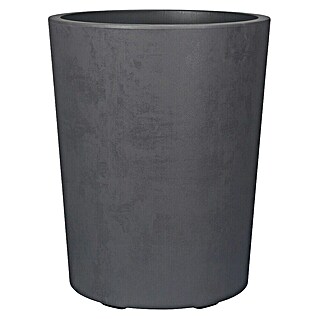 Deroma Millennium Pflanzkübel rund (Außenmaß (Ø x H): 43,5 x 53,5 cm, Kunststoff, Anthrazit, Aus recyceltem Kunststoff)
