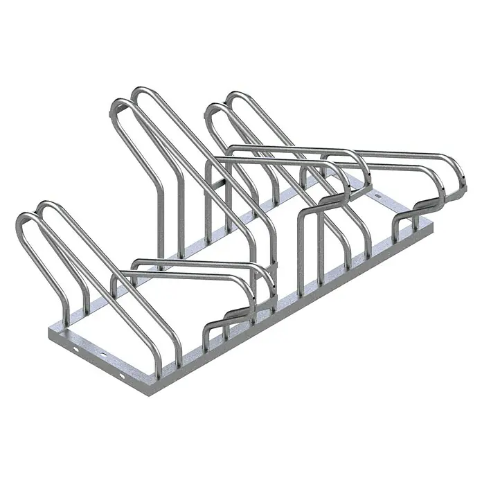 Schake Fahrradständer - L x B x H: 105 x 60 x 51 cm, Passend für: 6 Fahrräder, Beidseitige Radeinstellung - Eine hochwertige Fahrradständerlösung für bis zu 6 Fahrräder, ideal zur sicheren Aufbewahrung im Freien oder in Garagen.