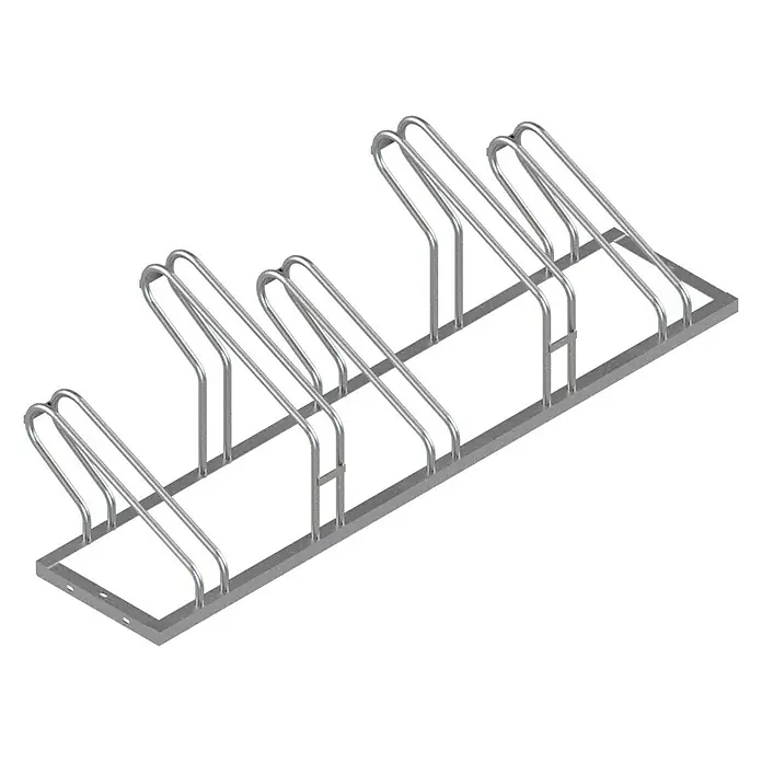 Schake Fahrradständer - L x B x H: 175 x 50 x 51 cm, Passend für: 5 Fahrräder, Einseitige Radeinstellung - Ein stabiler Fahrradständer aus Metall, der mehrere Fahrräder sicher parken kann. Ideal für öffentliche Plätze und Wohnanlagen.