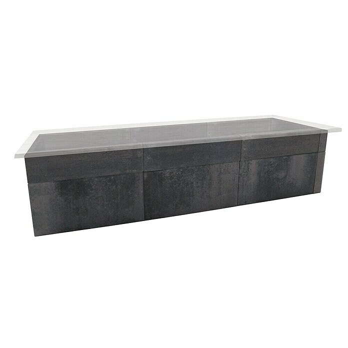 EHL Creaform Sitzbank (190 x 67 x 45 cm, Lavaschwarz, Beton) | BAUHAUS