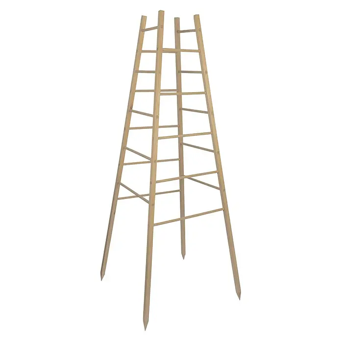 Windhager Rankhilfe Pyramide - L x B x H: 50 x 50 x 145 cm, Holz - Holzleiter: Eine robuste Holzleiter mit breiten Sprossen, ideal für Gartenarbeiten oder Dekorationen, bietet stabilen Halt.