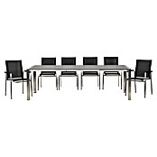 Acamp Gartenmöbel-Set Auris/Extensio (7 -tlg., Edelstahl, Schwarz, Stapelbar) | BAUHAUS