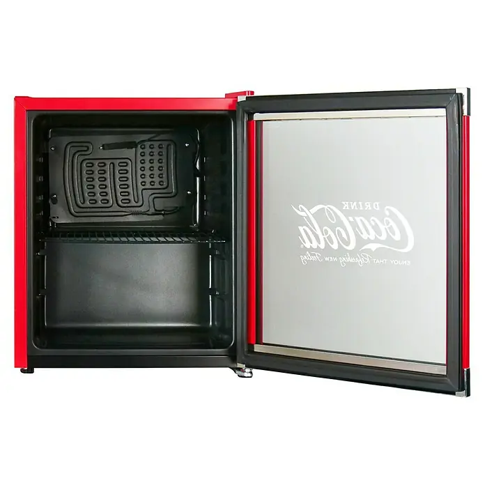 Cubes Vollraumkühlschrank Cool Cube - Nutzinhalt Kühlen: 48 l, 47,5 x 43 x 51 cm, Rot/Schwarz - Coca-Cola Minikühlschrank mit Glastür. Ideal zum Kühlen von Getränken, mit dem Coca-Cola Logo auf der Tür.