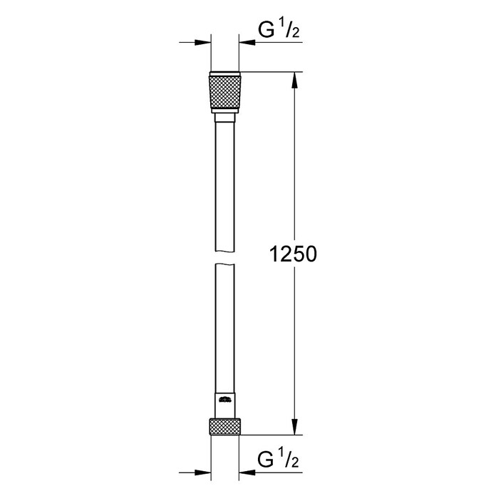 Grohe Brauseschlauch Silverflex (Länge: 125 cm, ½″, Kunststoff, Chrom)