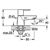 Grohe BauEdge Kaltwasser-Standventil XS-Size (Chrom, Glänzend)