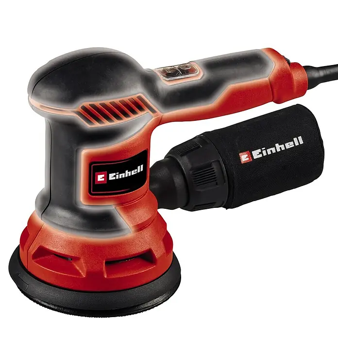 Einhell Classic Elektro-Exzenterschleifer TC-RS 425 E - 425 W, Durchmesser Schleifteller: 125 mm - Exzenterschleifer von Einhell in Rot und Schwarz mit Staubfangsack für Holz- und Metallbearbeitung.