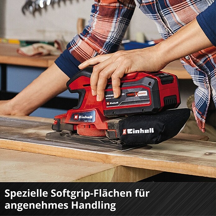 Einhell Power X-Change 18V Akku-Schwingschleifer TC-OS 18/187 Li-Solo (18 V, Ohne Akku, Leerlaufschwingzahl: 0 U/min - 24.000 U/min, Schleiffläche: 181,39 cm²) | BAUHAUS